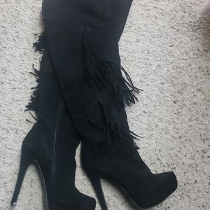 High Heel Tassel Boots Wore twice